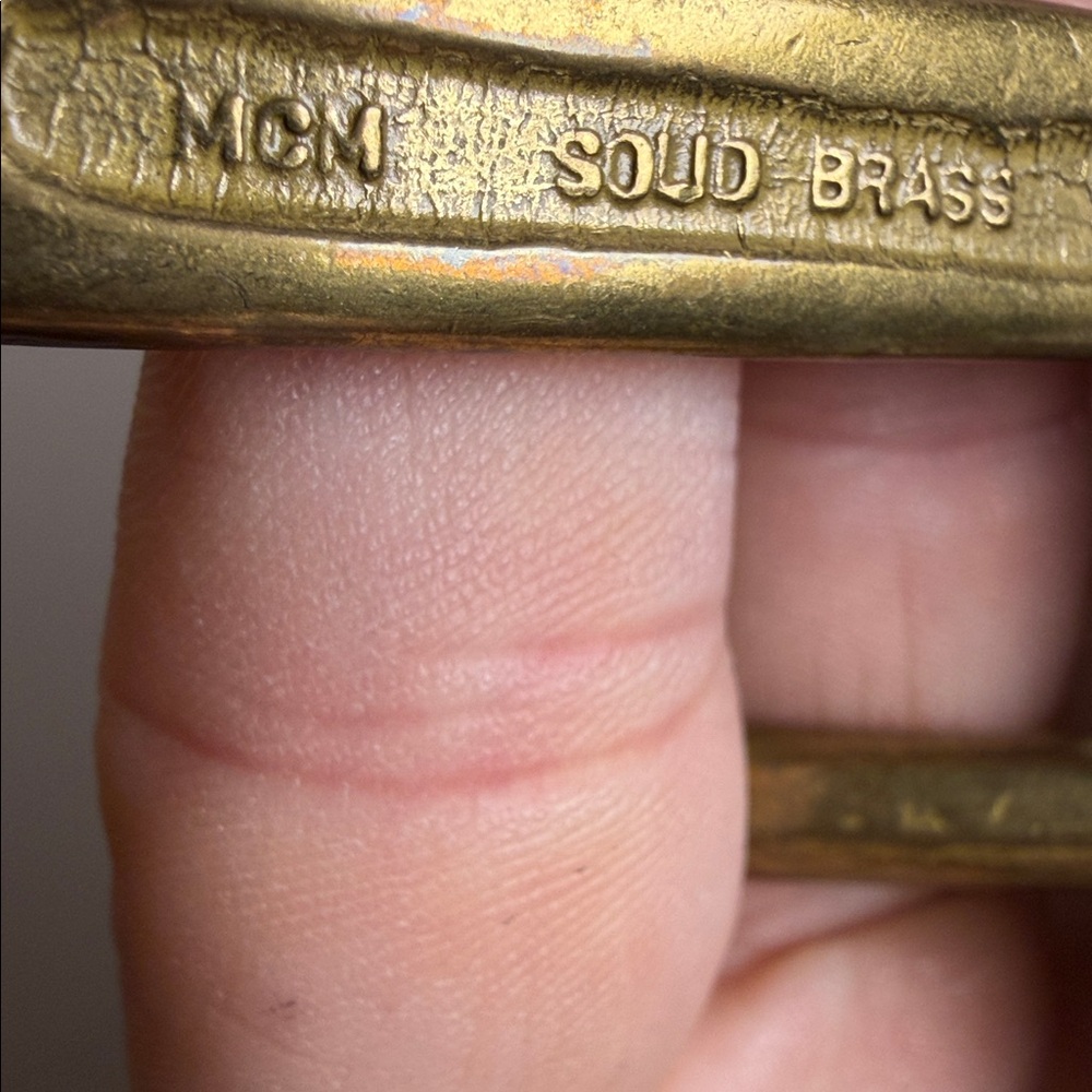 Joan & David brass buckle Rectangular Belt - image 3